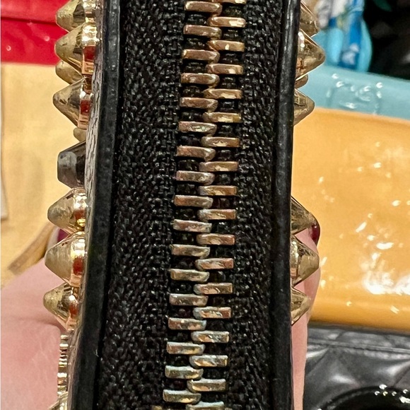 Christian Louboutin Black and Gold Embellished Wallet